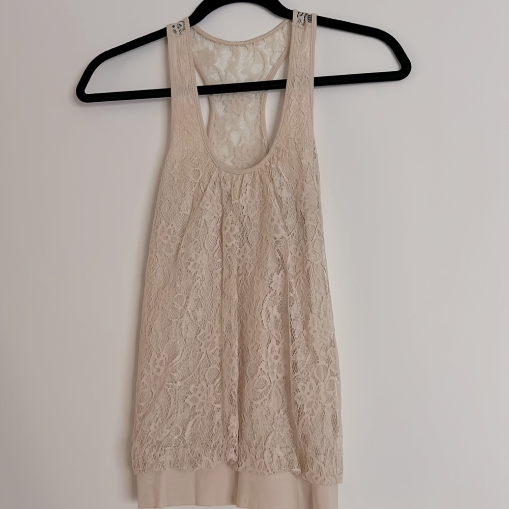 Double Layered Lace Tank Top Size: XS